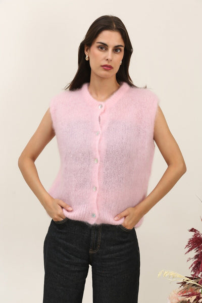 Elle & Rosa  Mohair vest med knapper