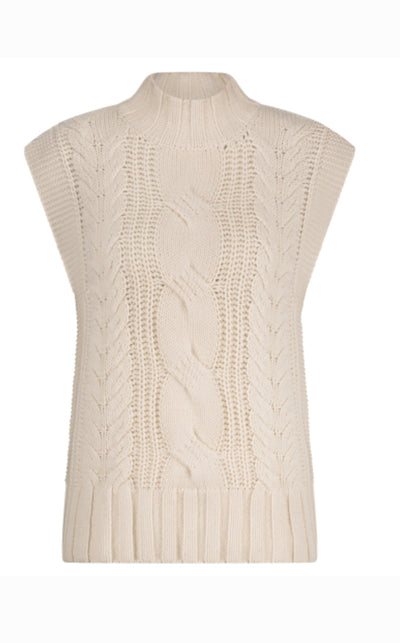 Red Button  Sleeveless Cable
