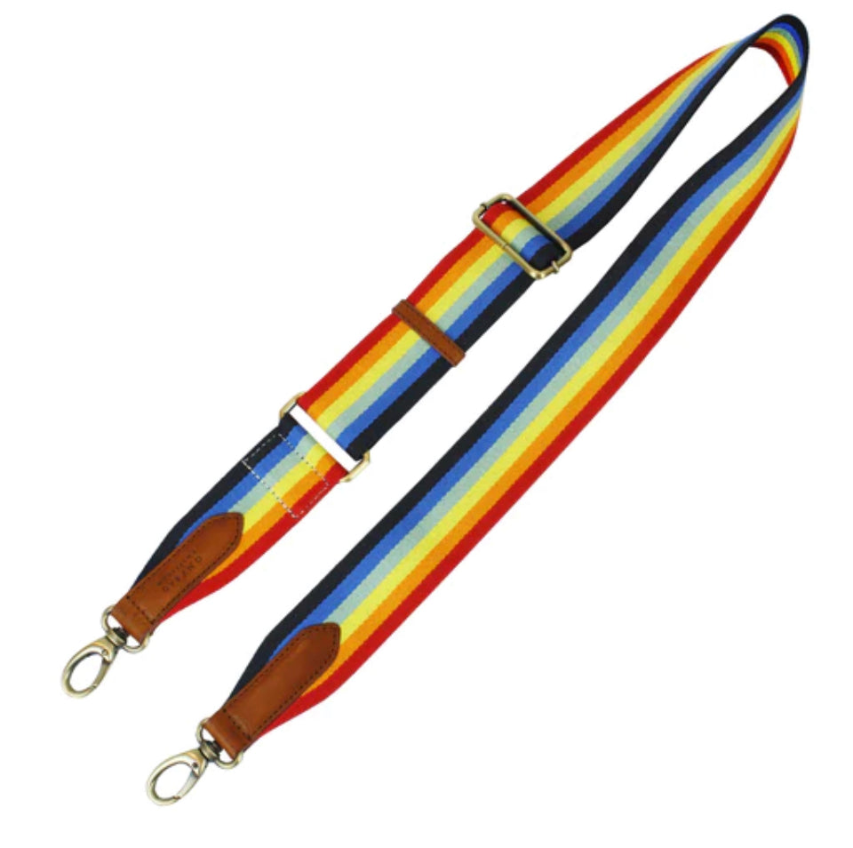 O My Bag  Rainbow webbing strap cognac
