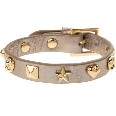 Leather Sign Stud Bracelet