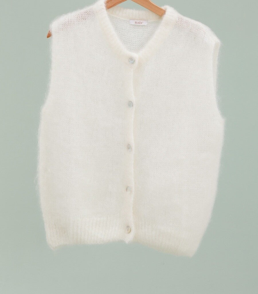 Elle & Rosa  Mohair vest med knapper