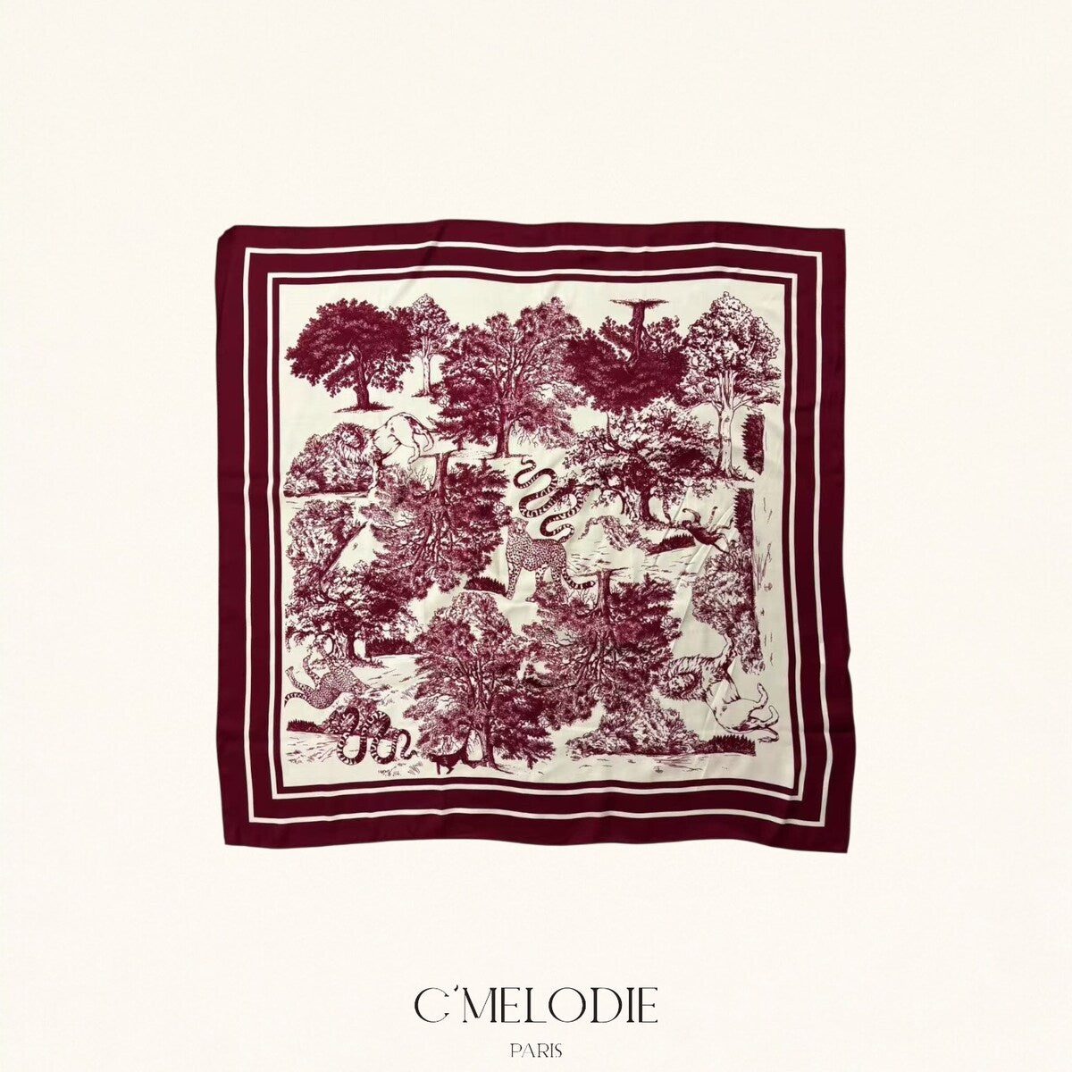 Elle & Rosa  Viscose/silke 75x75 cm skjerf