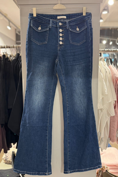 Cabanaliving  Jeans med sølvknapper