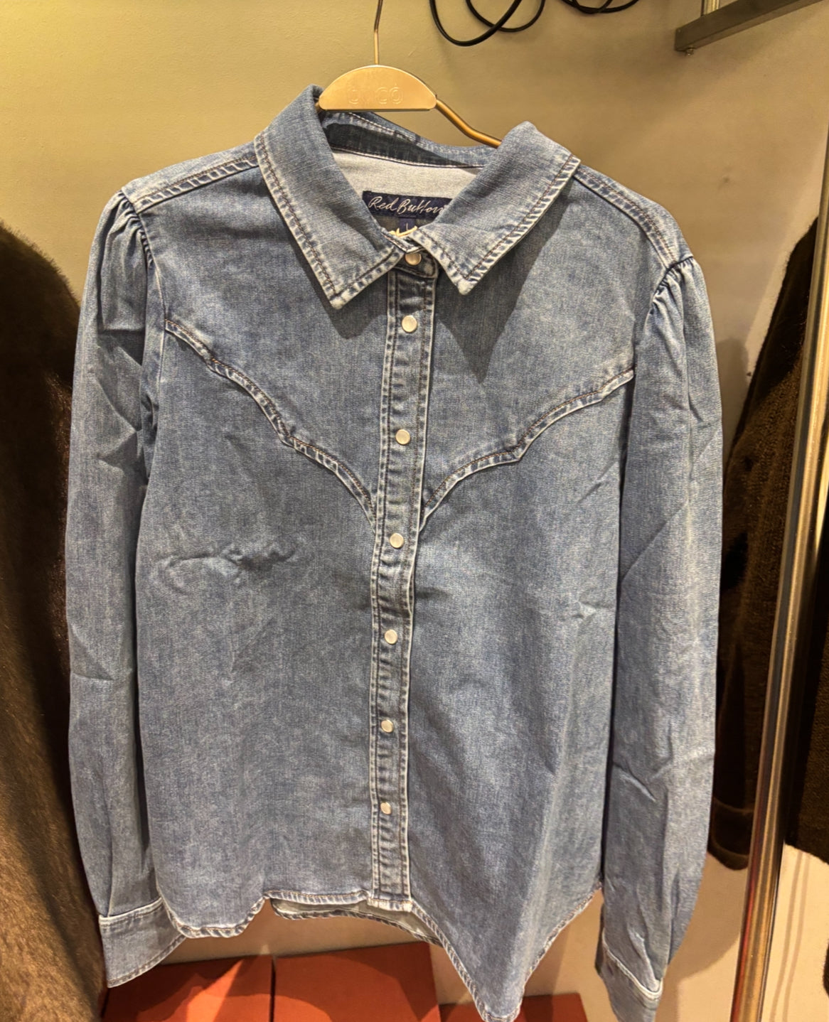 Red Button  Victoria Blouse Denim
