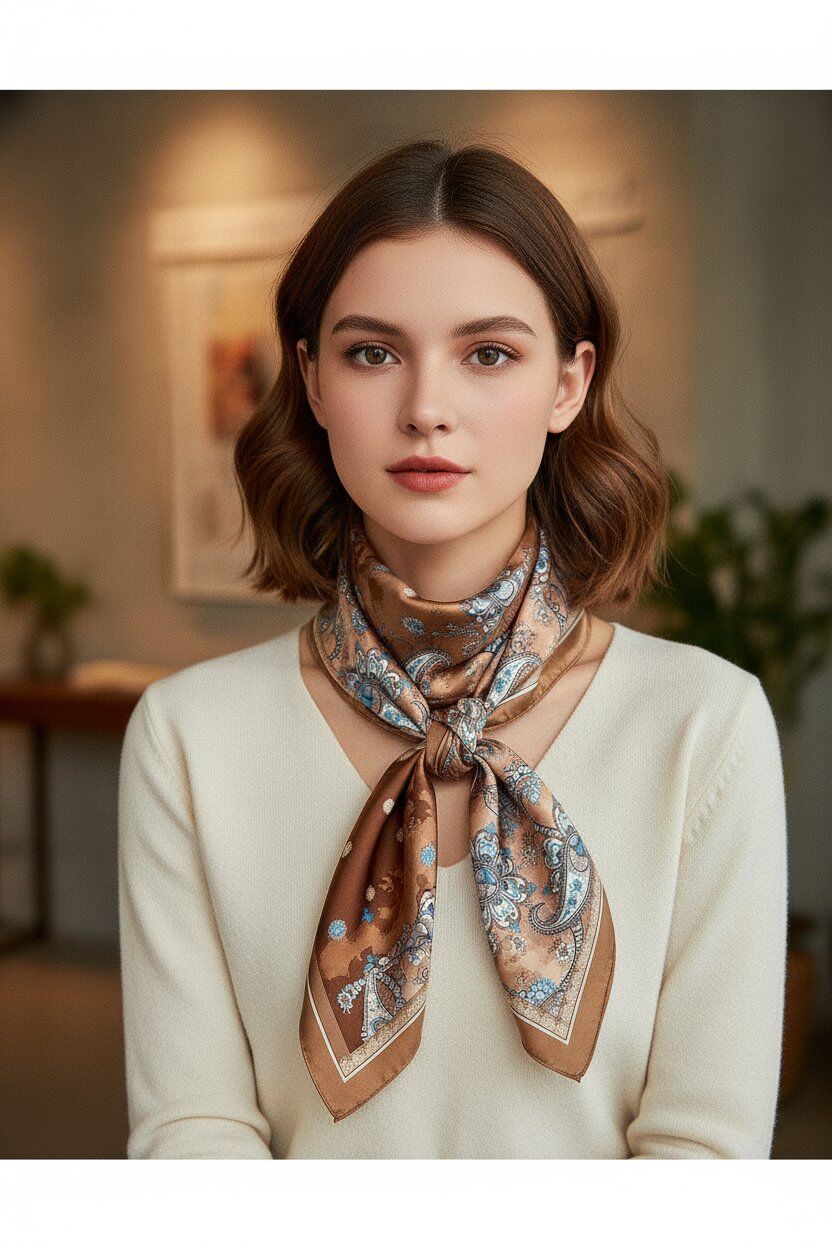 Elle & Rosa  Silk 70x70 cm skjerf