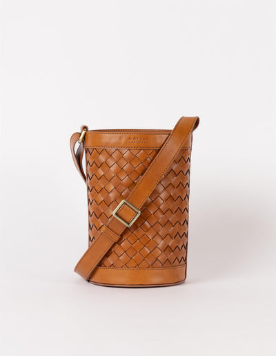 Zola-Cognac Woven Classic Leather