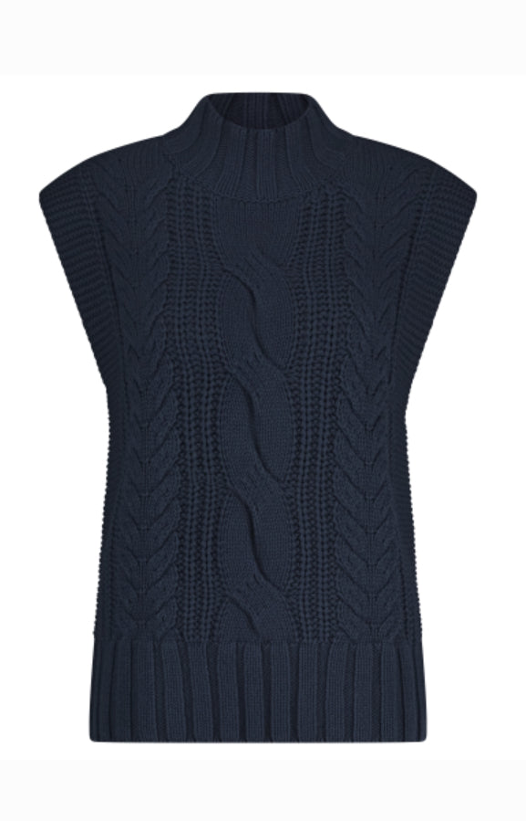Red Button  Sleeveless Cable