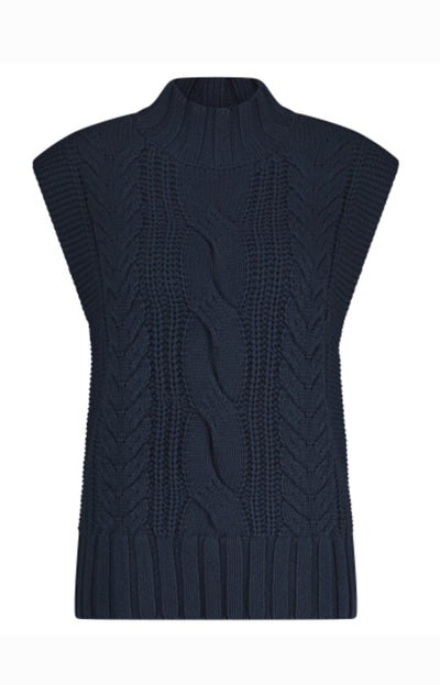 Red Button  Sleeveless Cable