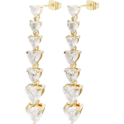 Crystal Heart Dangle Earrings