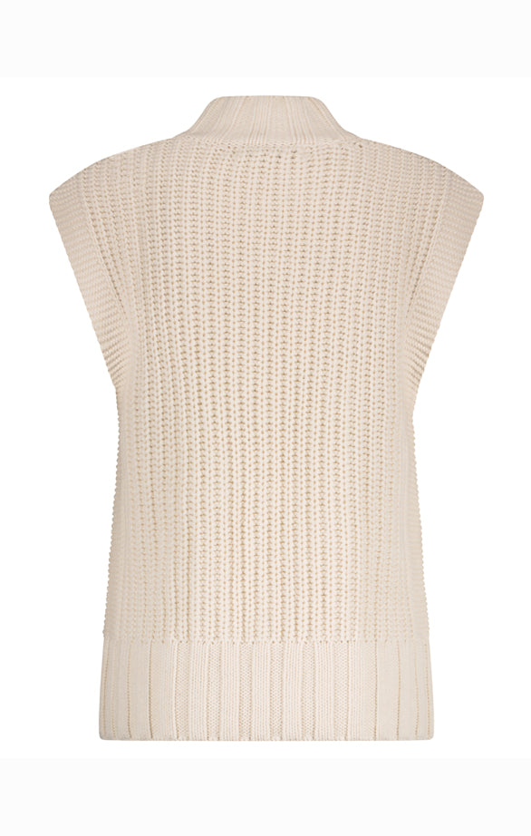 Red Button  Sleeveless Cable