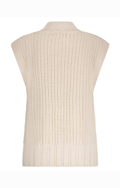 Red Button  Sleeveless Cable