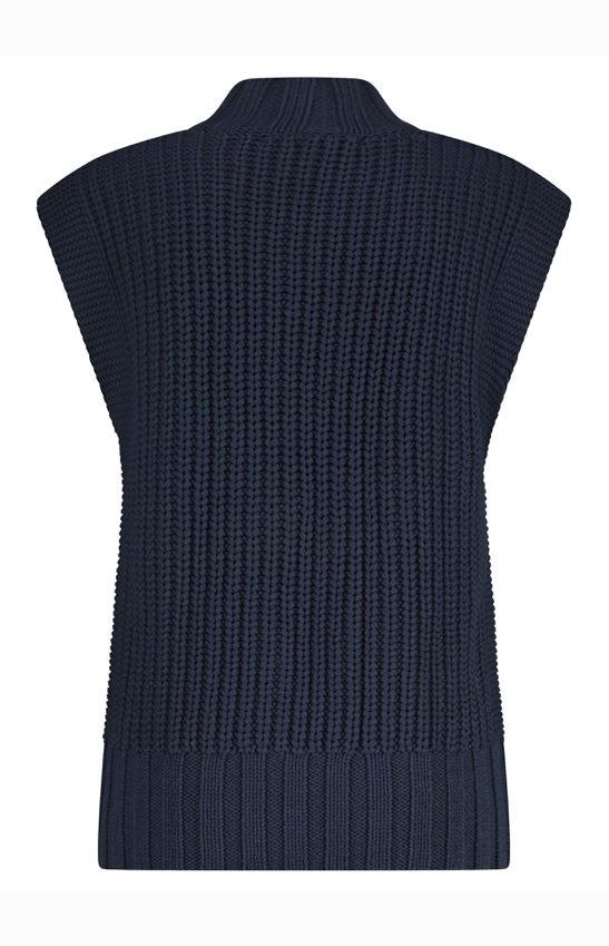 Red Button  Sleeveless Cable