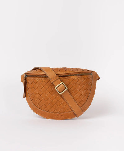 O My Bag  Ray Bumbag - Wild Oak woven soft grain leather
