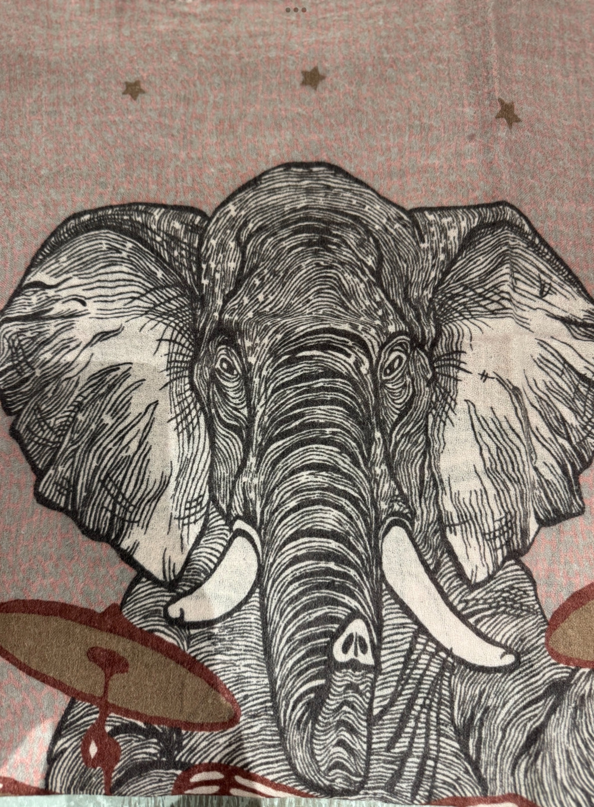 Hemisphere  Nandu-csml scarf H elephant print woven
