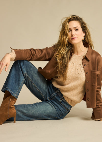 Red Button  Blousejacket 2 tone faux suede