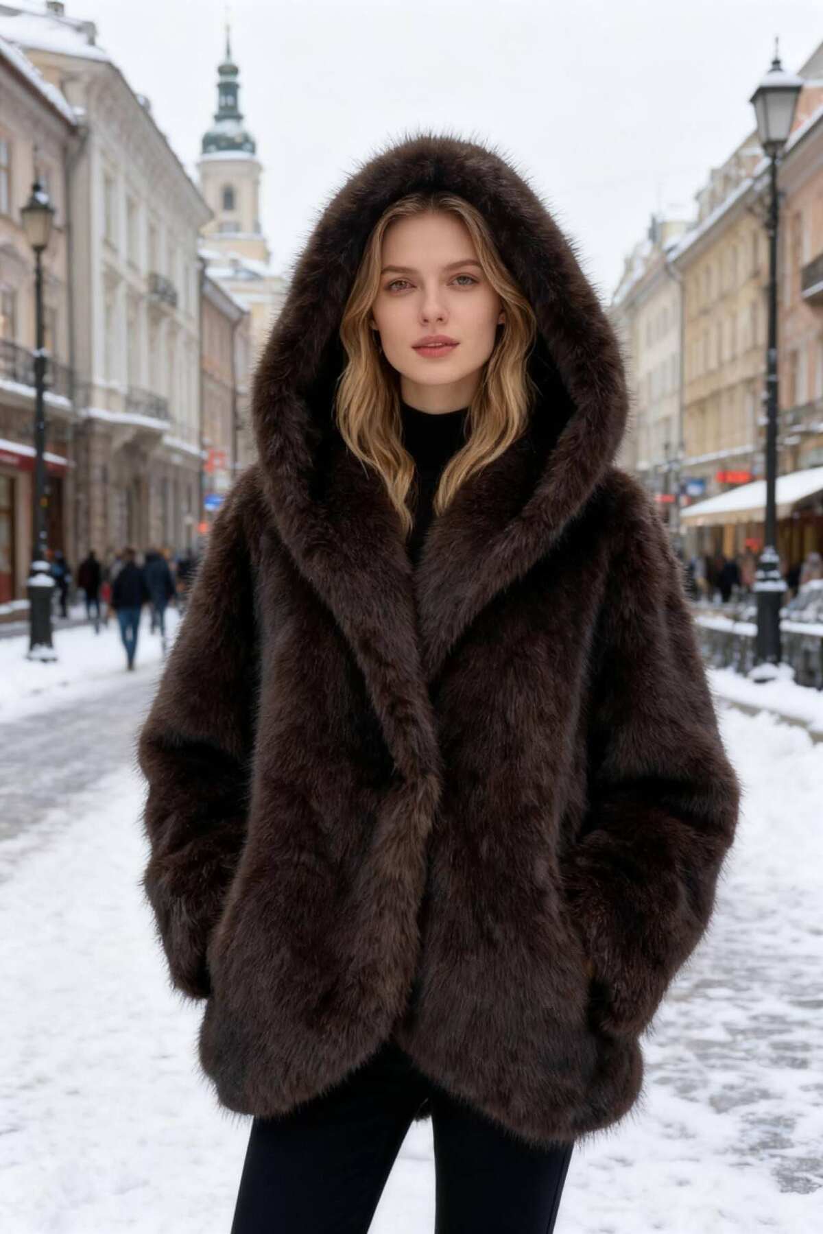 Elle & Rosa  Fuskepels m/hette