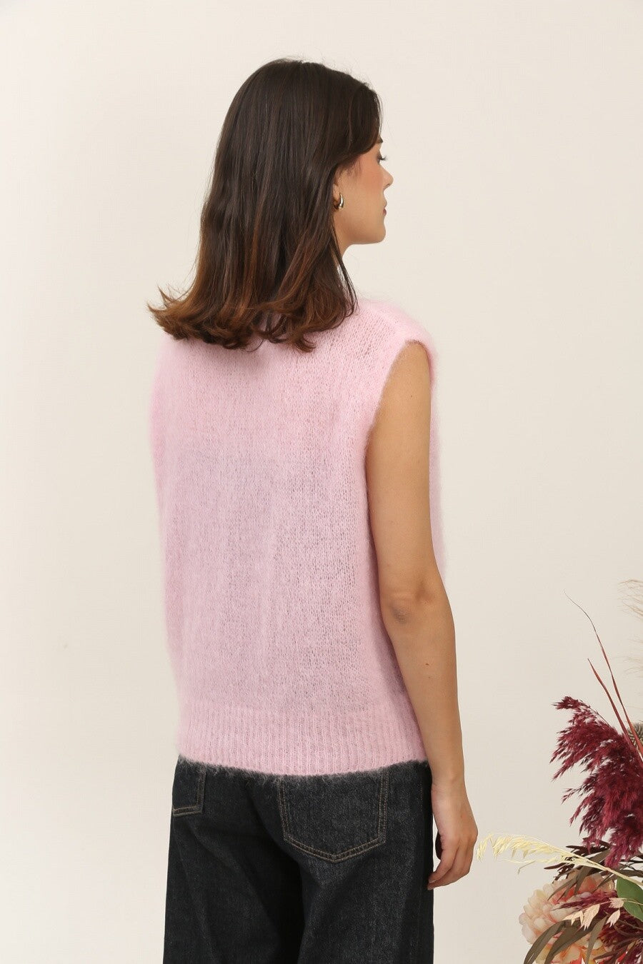 Elle & Rosa  Mohair vest med knapper
