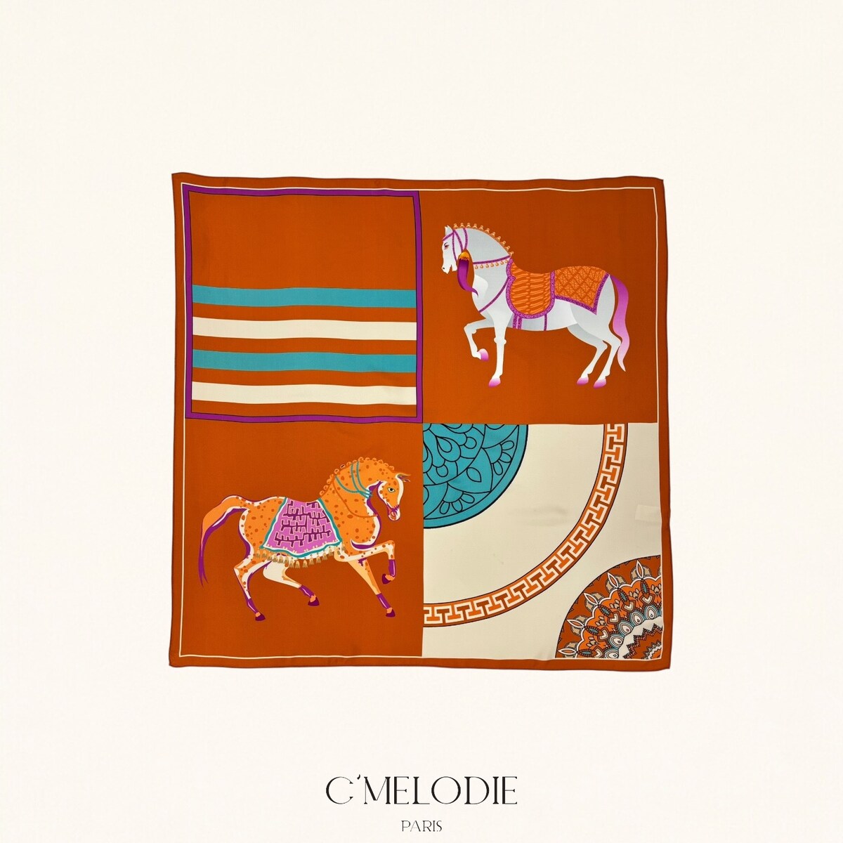 Elle & Rosa  Viscose/silke 75x75 cm skjerf