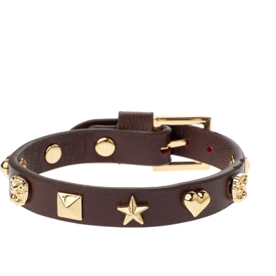 Leather Sign Stud Bracelet