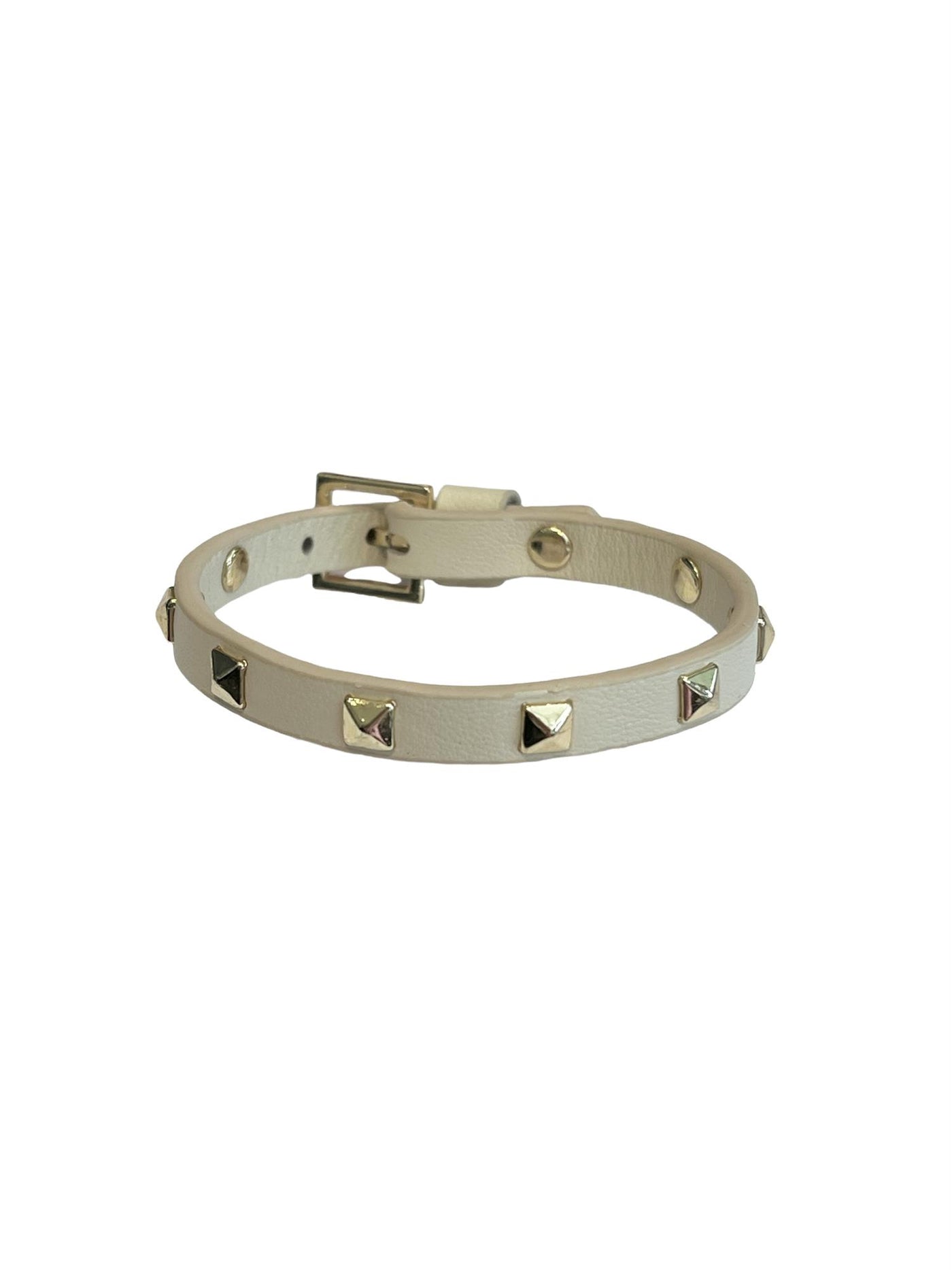 Leather Stud Bracelet Mini/Vanilla