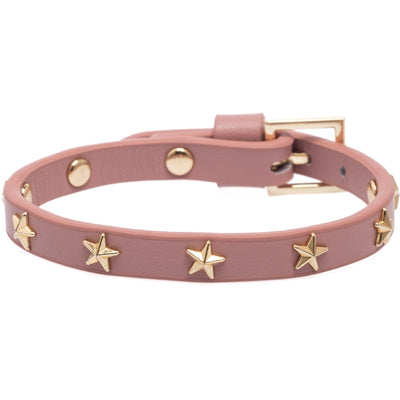 Leather star stud bracelet mini cham met gold