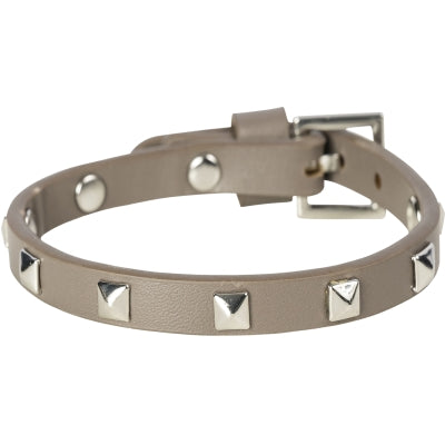 Stud bracelet mini/ Dark Taupe W/Silver