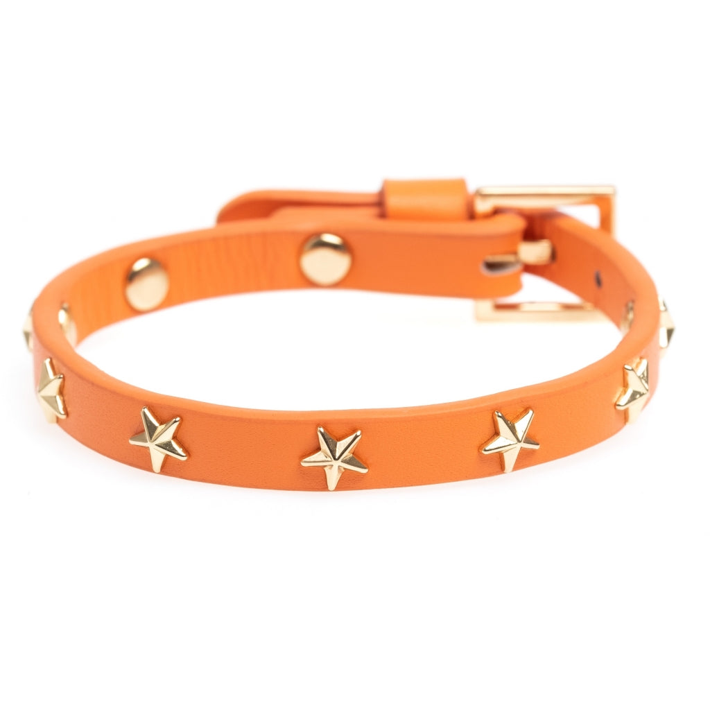 Leather star stud bracelet mini