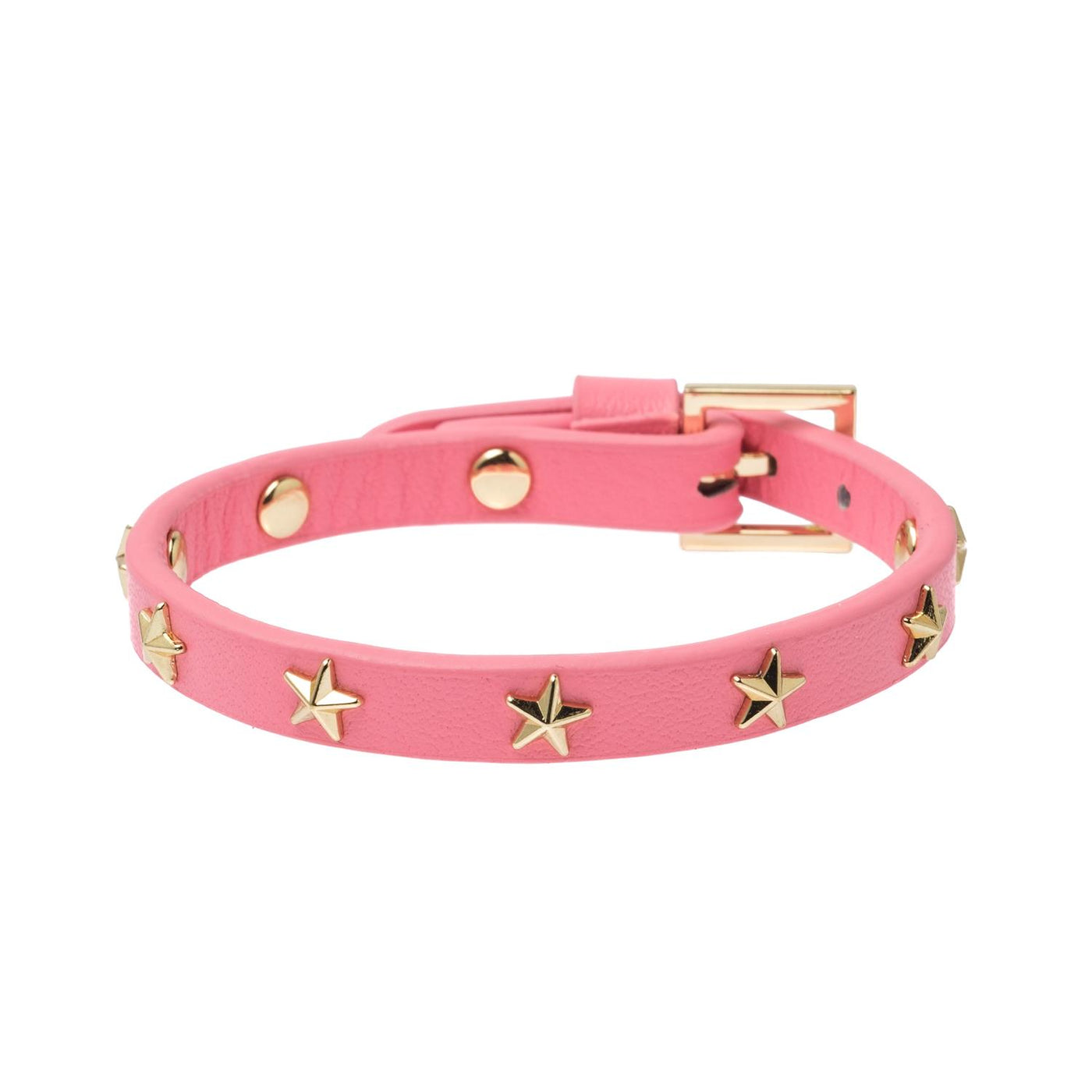 Leather Star Stud Bracelet Mini/geranium pink