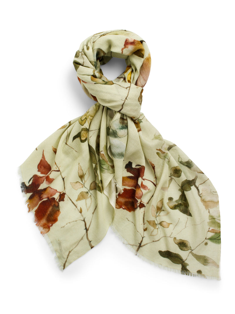 Spring Leaves Mint Scarf