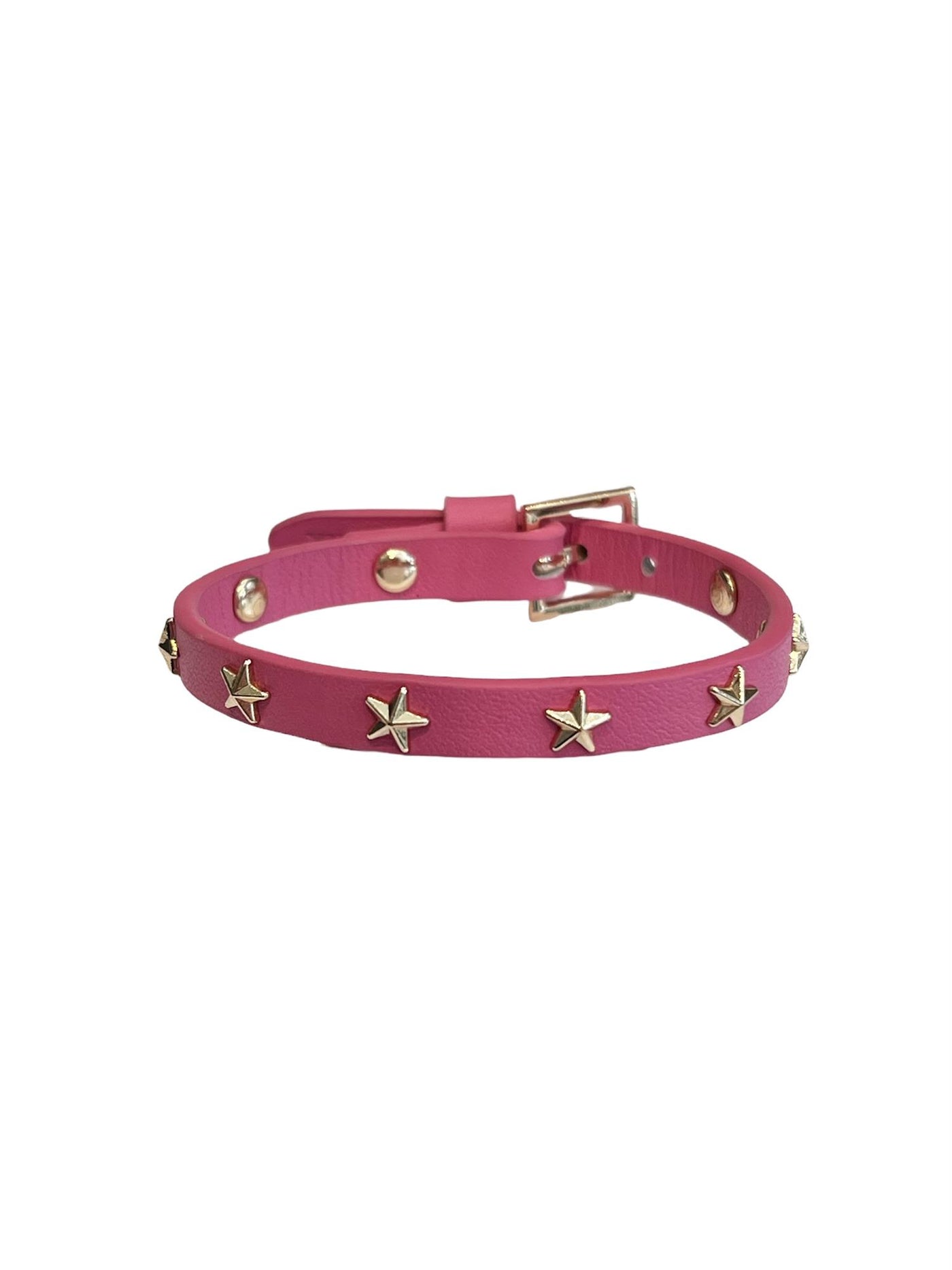 Leather Star Stud Bracelet Mini/ pink