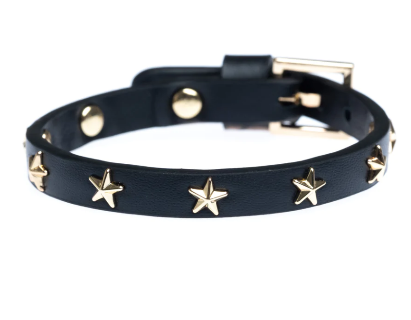 Leather Star stud bracelet mini