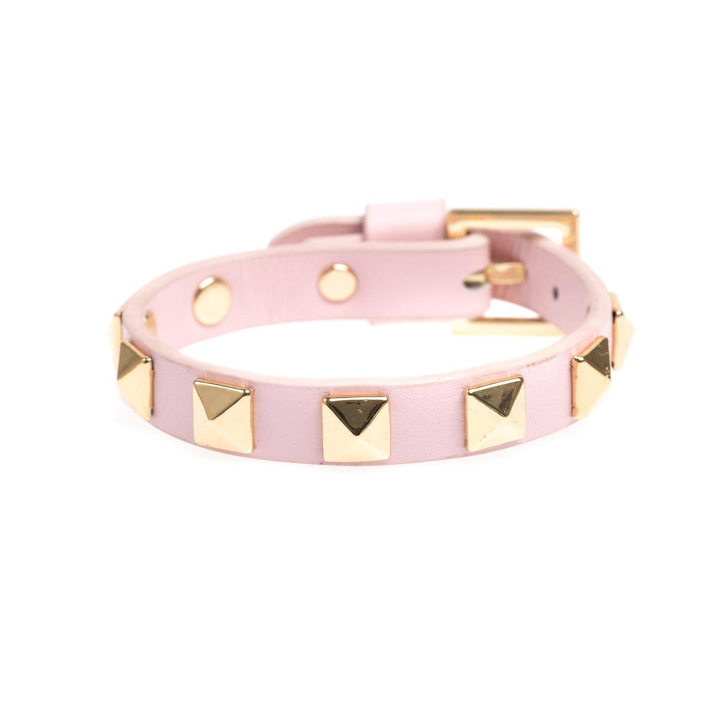 Leather Stud Bracelet/ lys rosa