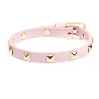 Leather Stud Bracelet Mini/Pale pink